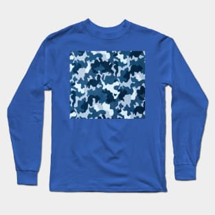 Navy Camouflage Pattern Long Sleeve T-Shirt